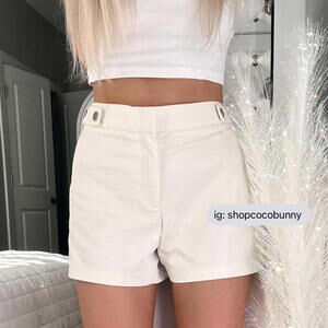 zara classic button shorts